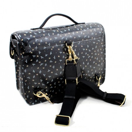 Dual-use satchel-backpack Naj-Oleari Apine with leather trim, Baglicious