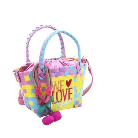 Love Therapy Rainbow Mini Woven Basket, Baglicious